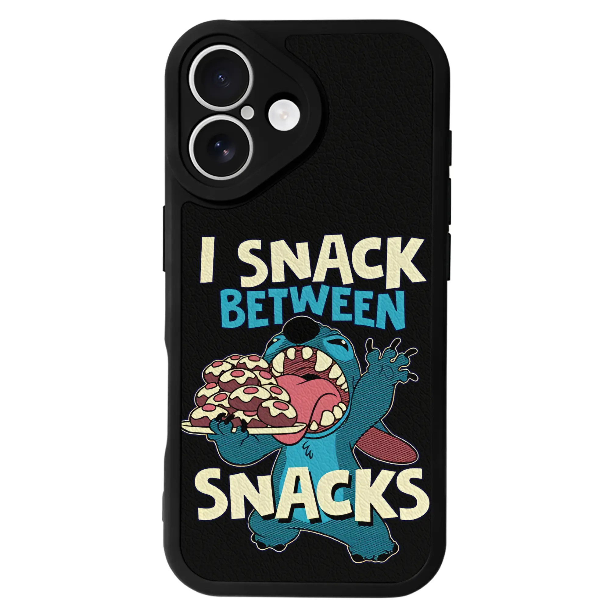 リロ＆スティッチ グッズ スティッチ - IPhone 16シリーズ対応 ・ シリコンスマホケース ・ レザー調 ・ 高精度フィット ・ 耐衝撃 ・ ワイヤレス充電対応 ・ 精密カット